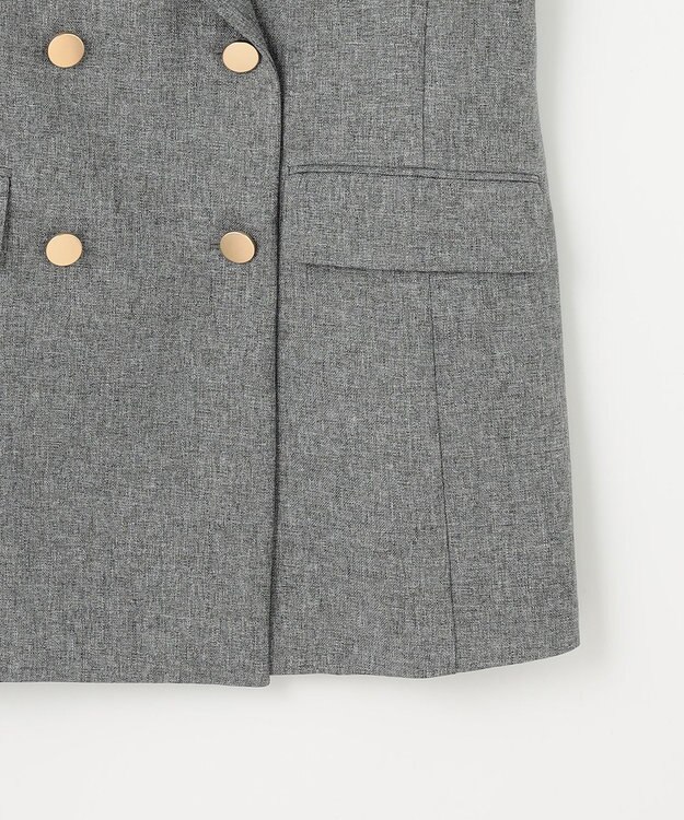 ANY SIS 【洗える】ツイード ジレ モノトーンミックス