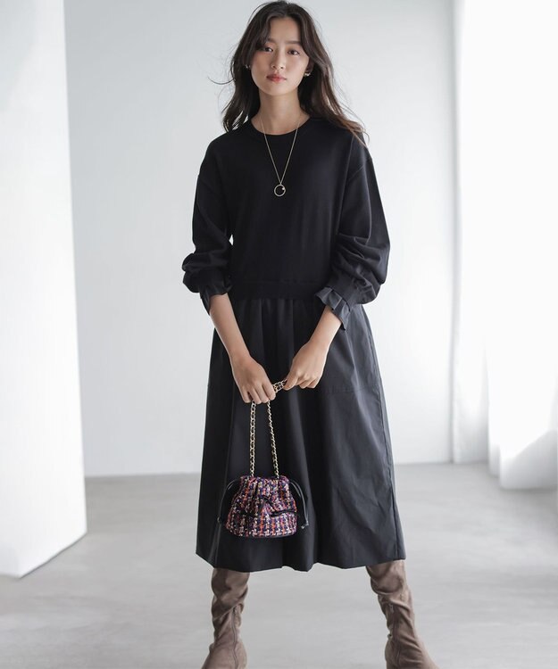 組曲 S バルーンドッキングワンピース ブラック系