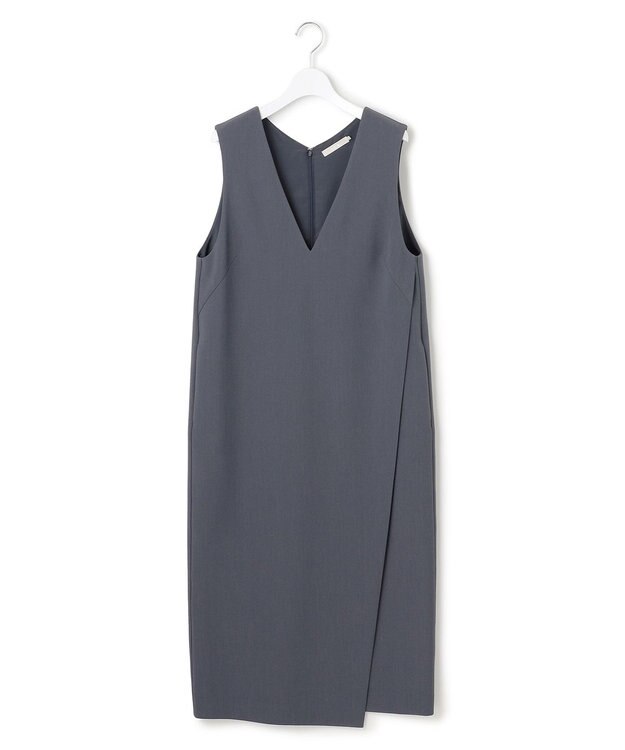 ICB  ウールライクストレッチ ジャンパースカート ブルーグレー系