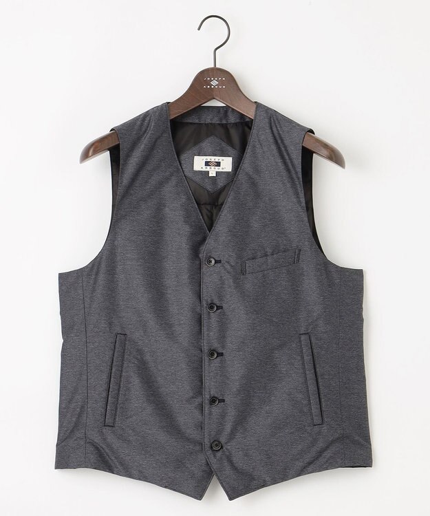 JOSEPH ABBOUD 【軽量/ダウンの吹き出しを防ぐキルトレスダウン】ADSインターレース ダウンベスト グレー系
