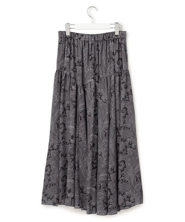 23区 S Ratti ペイズリープリント ティアード スカート グレー系
