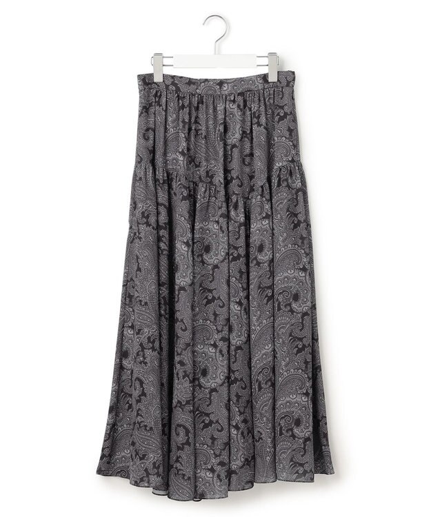 23区 S Ratti ペイズリープリント ティアード スカート グレー系