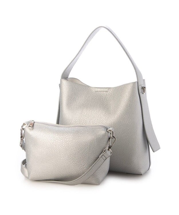 UNBILLION カシュカシュ cachecache / ポーチショルダー付き2wayホーボーバッグ シルバー