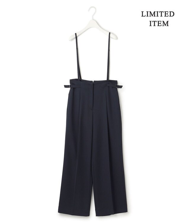 ICB 【2WAY・WEB限定・洗える】シルフィルダブルクロス サスペンダーパンツ ネイビー系