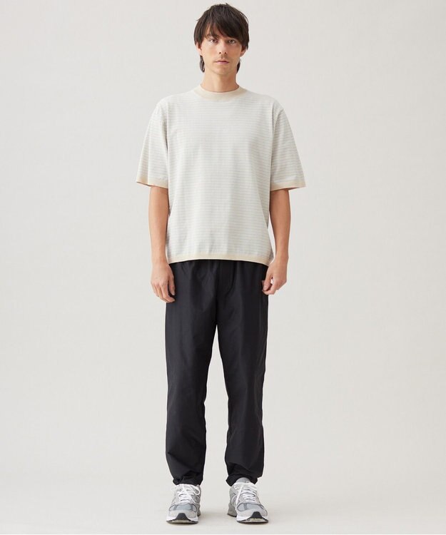 UNFILO MENS 【メンズノンノWEB掲載】スゴ機能美 ニット クルーネック ベージュボーダー