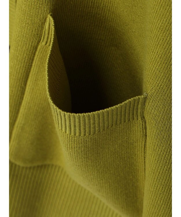 earth music&ecology クルーネックミドル丈カーディガン Lime Green