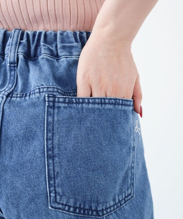 Green Parks ・Ｄｏｕｂｌｅ　Ｆｌａｇｓ　リボン刺繍ストレートデ Indigo