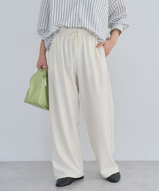 Green Parks カラーイージーパンツ Ecru