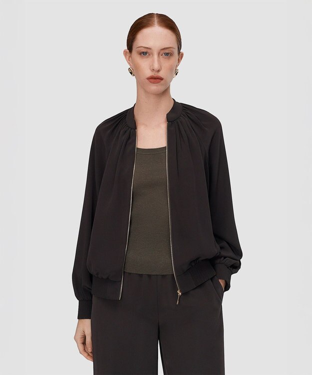 JOSEPH サテンツイル　ジャケット Cocoa