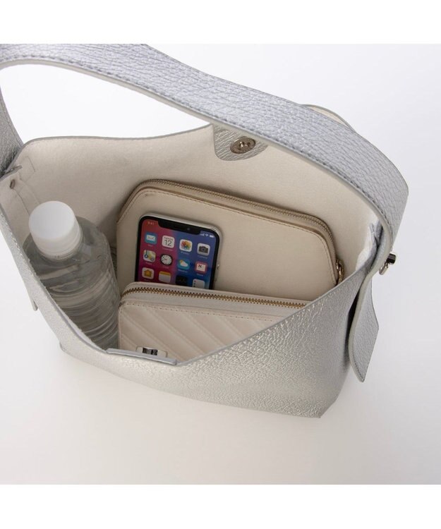 UNBILLION カシュカシュ cachecache / ポーチショルダー付き2wayホーボーバッグ シルバー