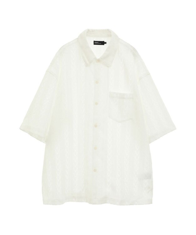 CRAFT STANDARD BOUTIQUE レースオープンカラーシャツ White
