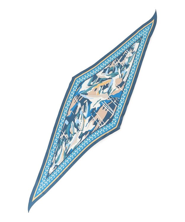 23区 シルク ダイヤ スカーフ ネイビープリント