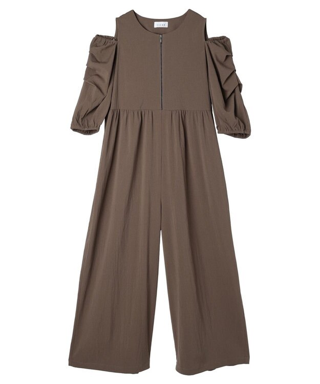 Green Parks ■ＥＳＣＡＲ　タックスリーブワイドオールインワン Gray Beige