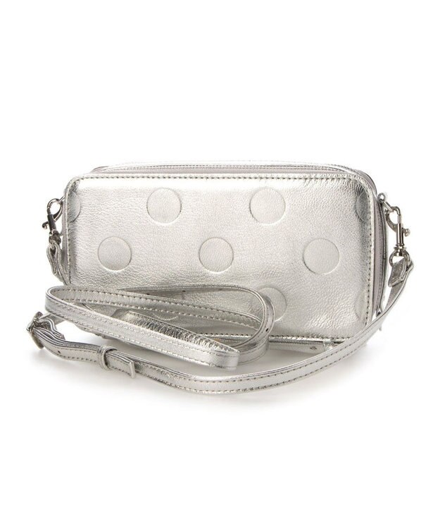 UNBILLION ペルケ perche / 縦横2wayウォレットショルダー シルバードット