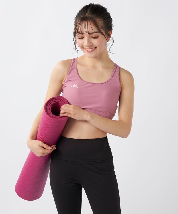 OP／FILA 【Kappa】Yバックスポーツブラ グレー×ピンク