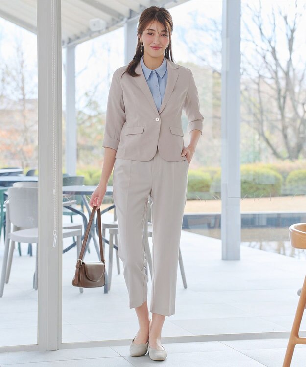 Tiaclasse L テーラードサマージャケット グレージュ