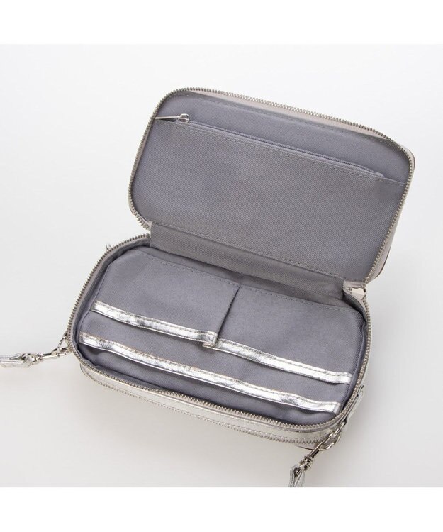 UNBILLION ペルケ perche / 縦横2wayウォレットショルダー シルバードット