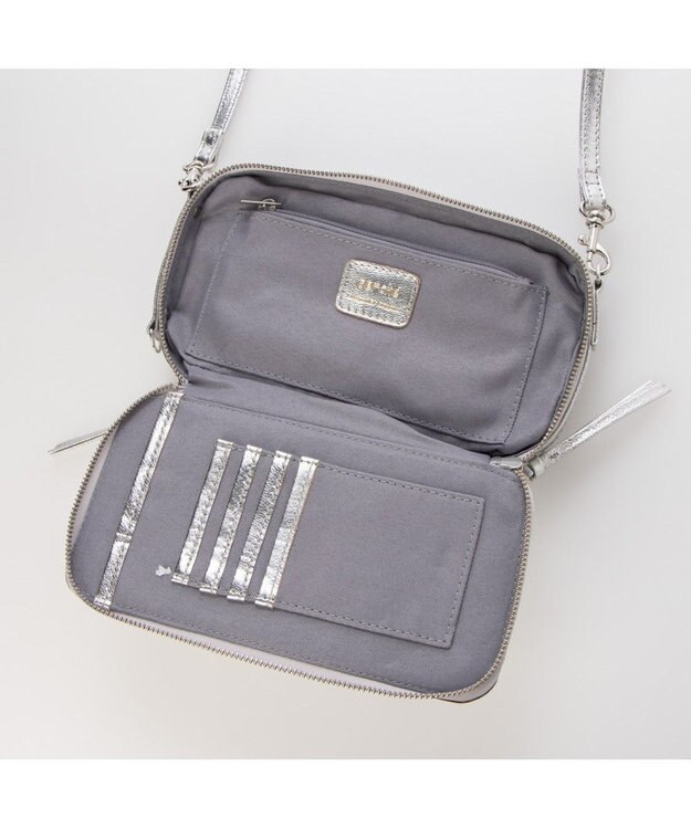 UNBILLION ペルケ perche / 縦横2wayウォレットショルダー シルバードット