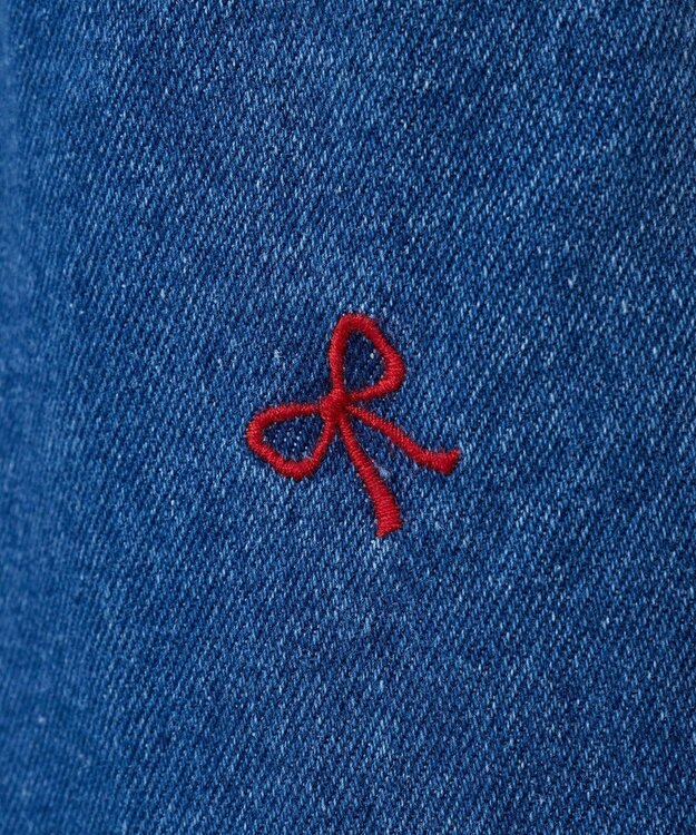 Green Parks ・Ｄｏｕｂｌｅ　Ｆｌａｇｓ　リボン刺繍ストレートデ Red