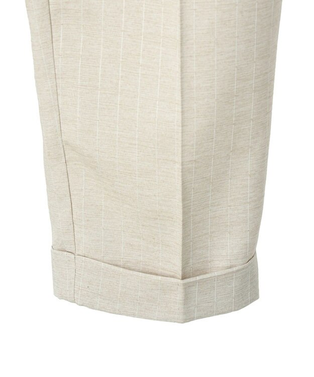 earth music&ecology リネンライクテーパードパンツ（ストライプ） Stripe Beige