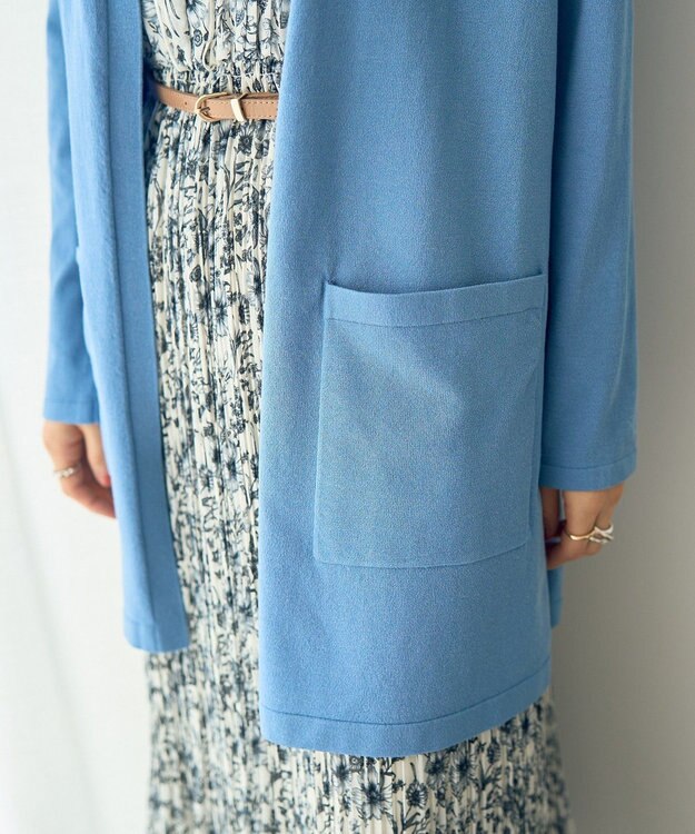 YECCA VECCA スリットミドル丈カーディガン Blue