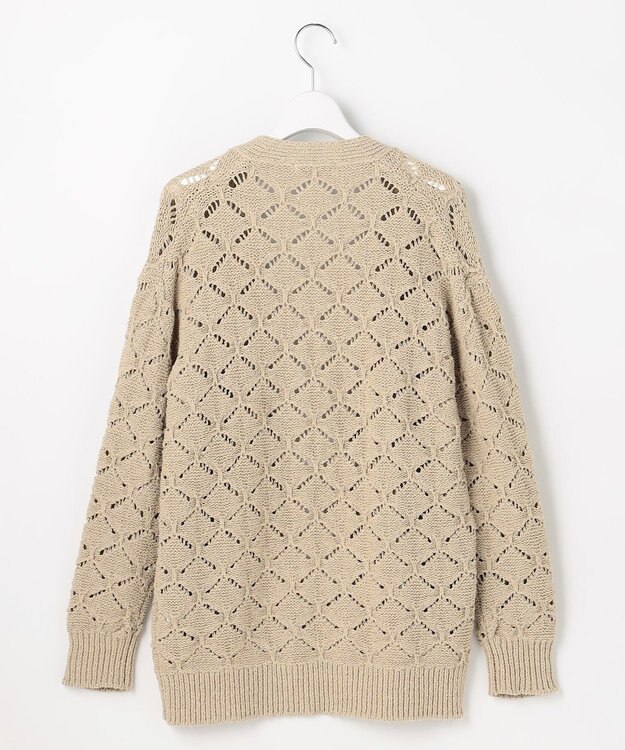 自由区 ジオメトリックモチーフ カーディガン ベージュ