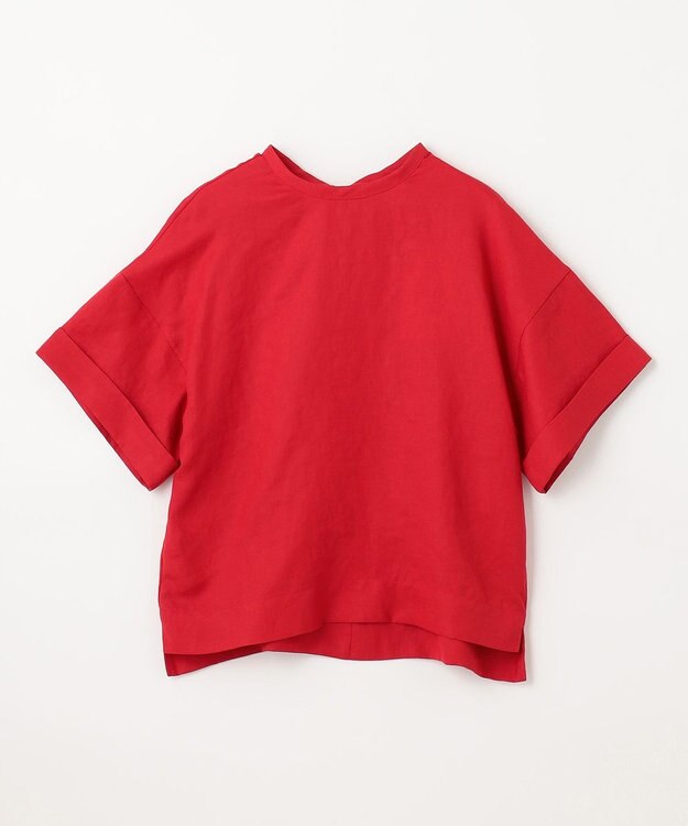 NAVE 【ReNAVE　洗える】スラブツイルブラウス レッド系