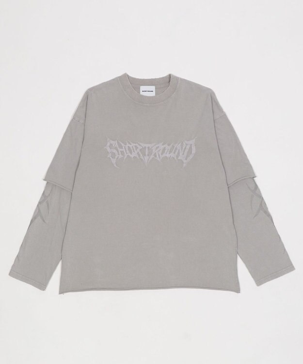 WEGO 【ユニセックス着用ITEM】ブリーチレイヤードグラフィックT（LS） グレー