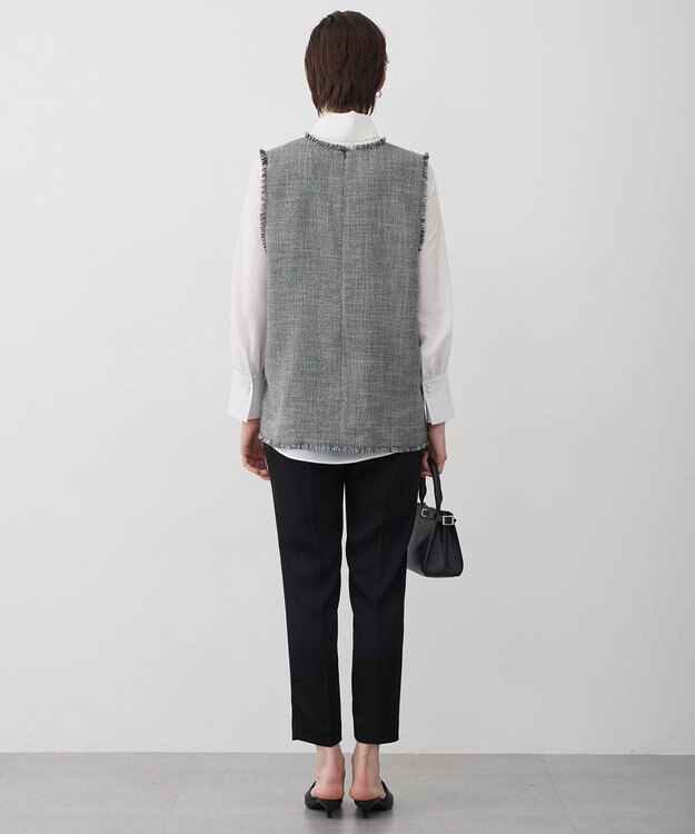 ICB アセテートダブルサテン スティックパンツ ブラック