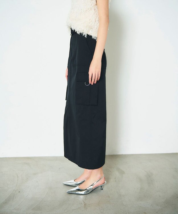 GRACE CONTINENTAL ツイルワークスカート ブラック