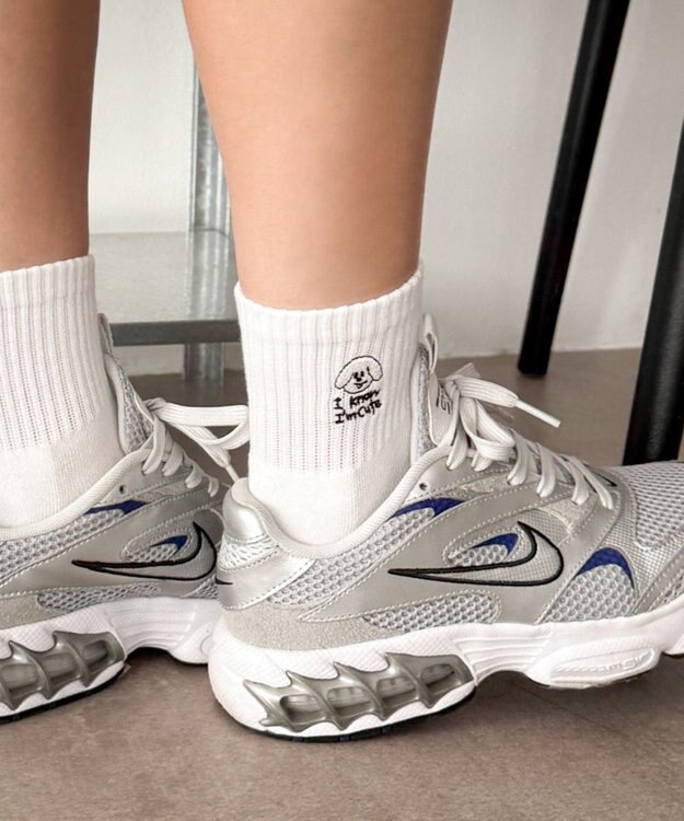 WEGO 手描き風刺繍アンクルパイルソックス 柄2