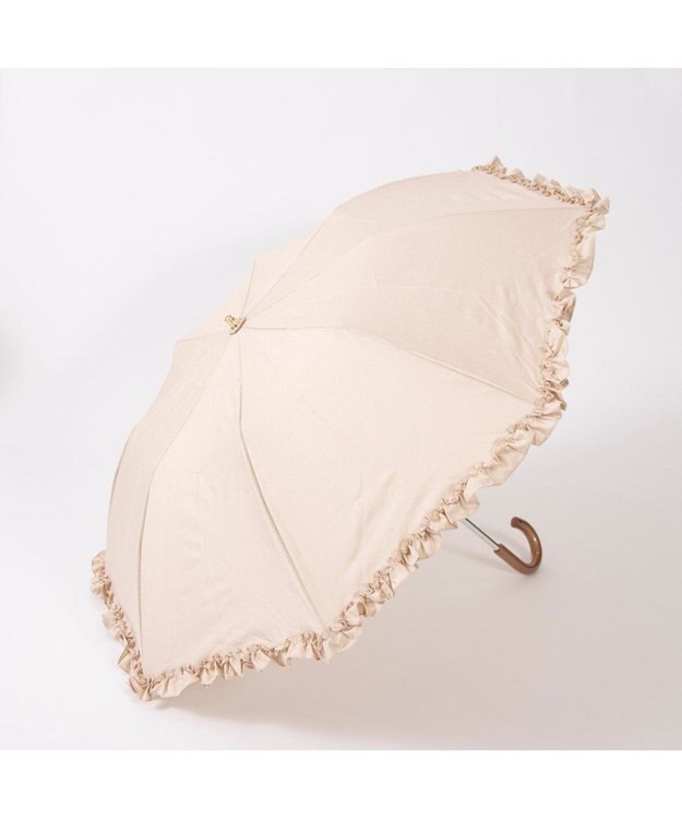 UNBILLION カシュネ cachenez / 【晴雨兼用】【日傘】 シャンプレーフリルトップレス折りたたみ傘 ピンク