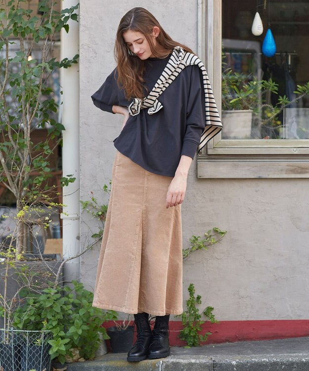 23区 L Armor-lux スムース カットソー ベージュ×ブラックボーダー