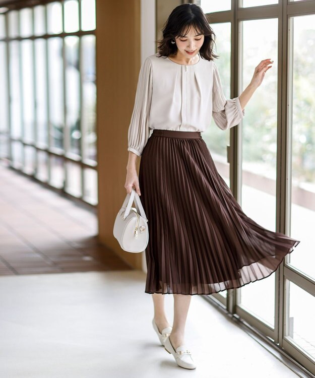 ANY SIS S エアリープリーツ スカート ブラックベース