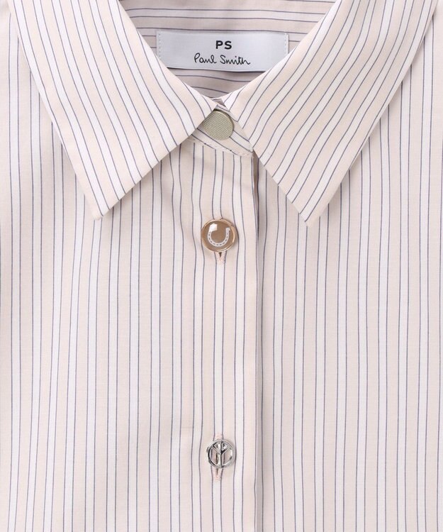 Paul Smith ラッキーチャームボタン ストライプ シャツ ライトピンク