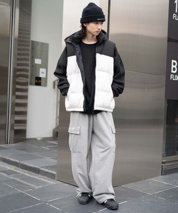 WEGO 【25年秋冬新作/ユニセックス着用ITEM/MLサイズ展開】2WAYパファーベスト ホワイト