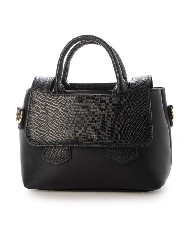 UNBILLION 【テレビ ドラマ着用アイテム】カシュカシュ cachecache / クロコダイル風フラップ2wayミニボストン ブラック