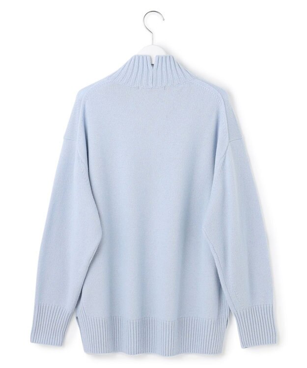 23区 【洗える】カシミヤブレンド ハイネック ニット サックスブルー系