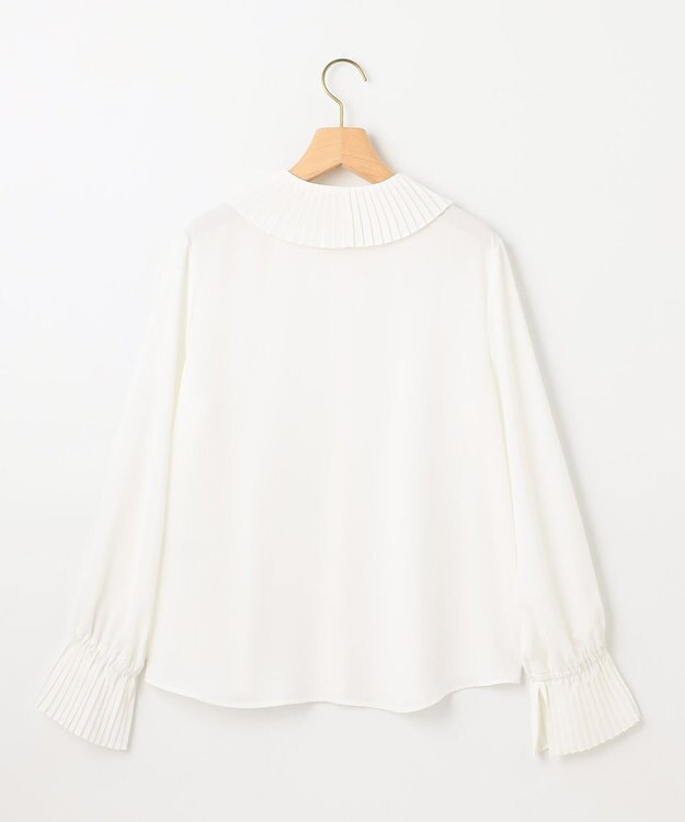 組曲 S ライトデシン プリーツブラウス アイボリー系