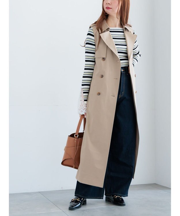 Te chichi レースカフスリブニット ボーダー