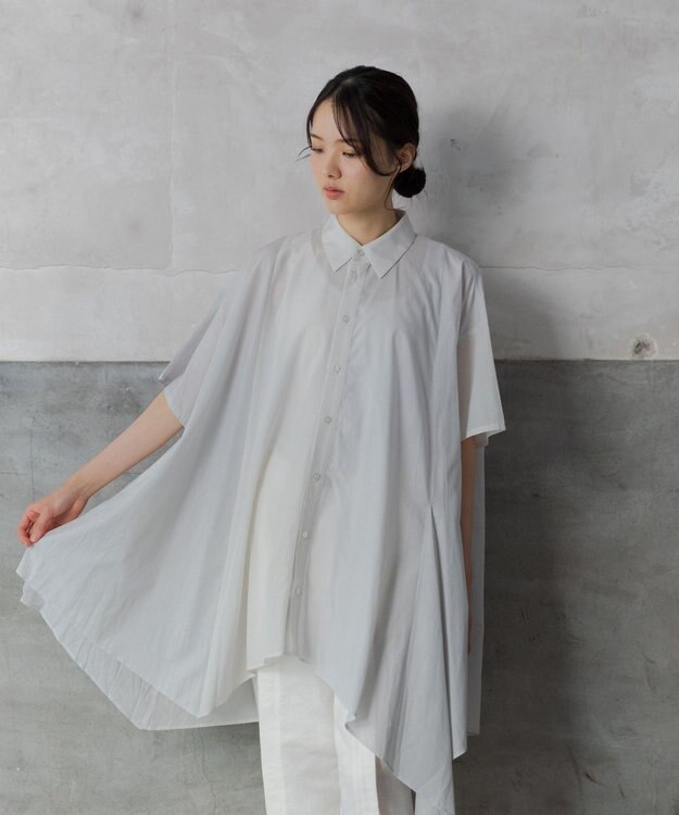 POLS MINIストライプ チュニック ライトグレイ