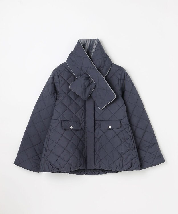 組曲 KIDS 【150-170㎝】マフラー付き中綿キルト アウター ネイビー