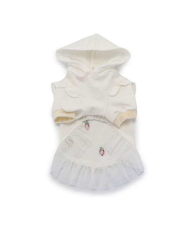 PET PARADISE ペットパラダイス パーカー 苺柄 《ホワイト》 小型犬 ホワイト
