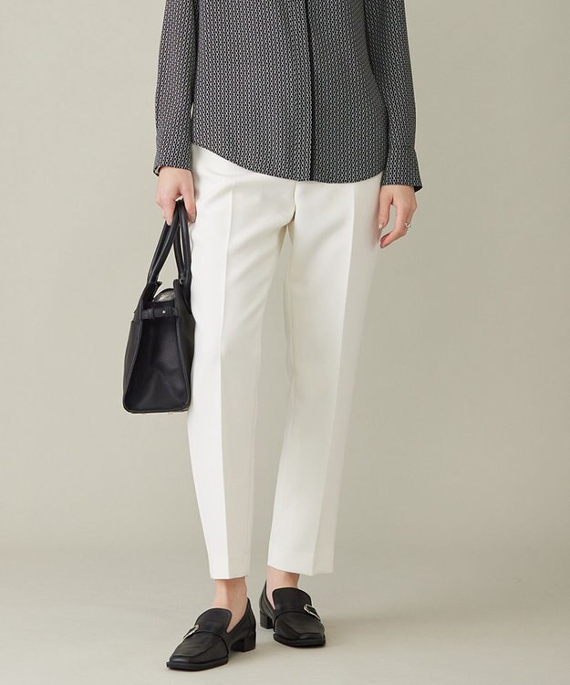 ICB 【洗える】エステルトリプルクロス スティックパンツ オフホワイト系