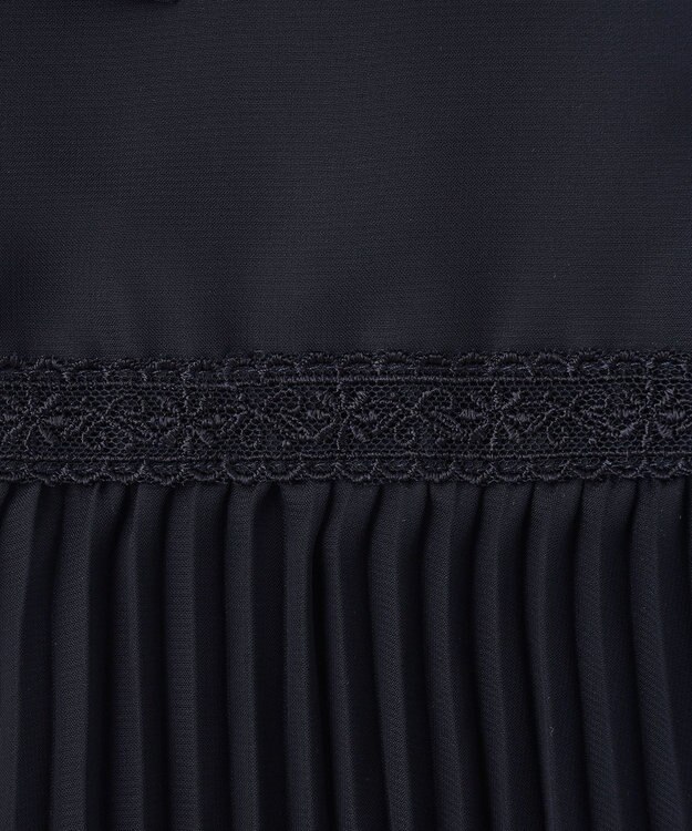 ANY KIDS シフォン プリーツ ワンピース ネイビー