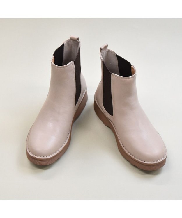 ing <ing>【WEB限定】【3E】【サスティナブルシリーズ】厚底サイドゴアショートブーツ ライトオークカタオシ