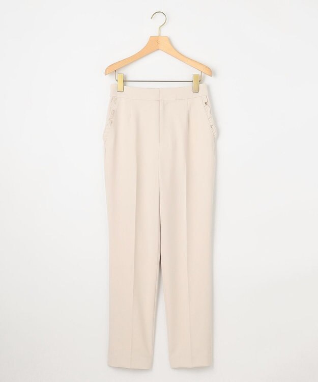 組曲 【KUMIKYOKU NAVY】コンフォータブルドレープフリル テーパードパンツ サンドベージュ系