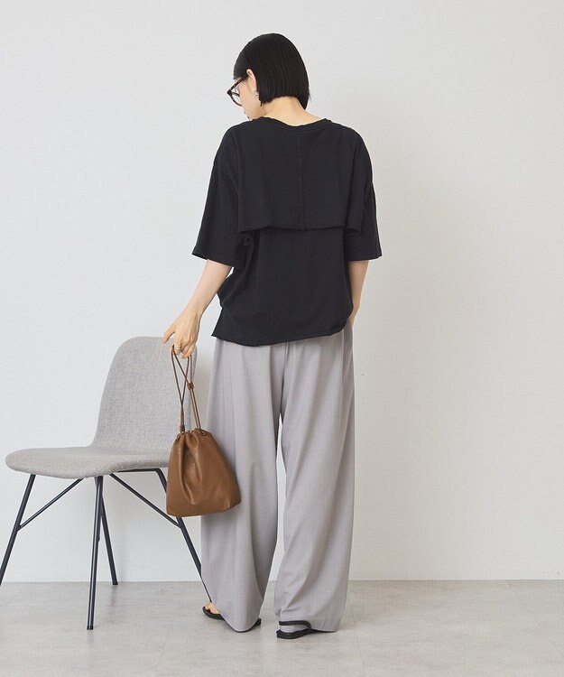 AMERICAN HOLIC レイヤード風加工Ｔシャツ Black