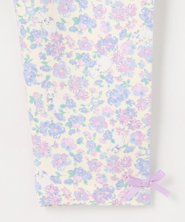 ANY KIDS 総柄フルレングス レギンス ネコ×花柄