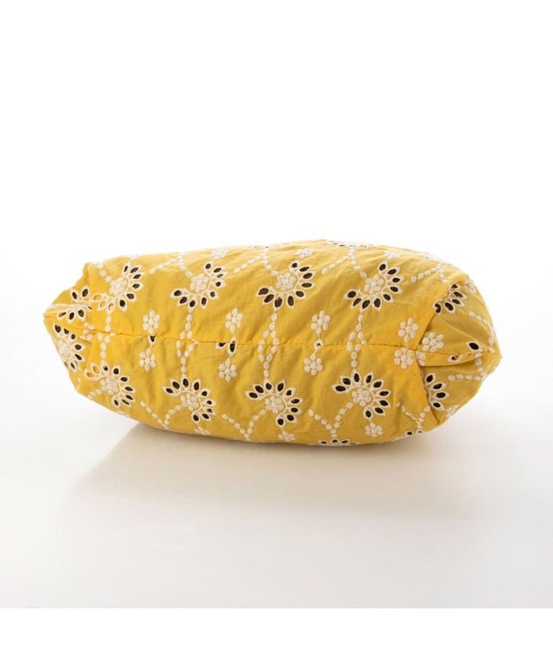 UNBILLION カシュカシュ cachecache / 花刺繍メッシュハンドルトートバッグ マスタード